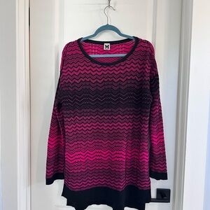 Missoni Pink and Black Chevron Knit Tunic